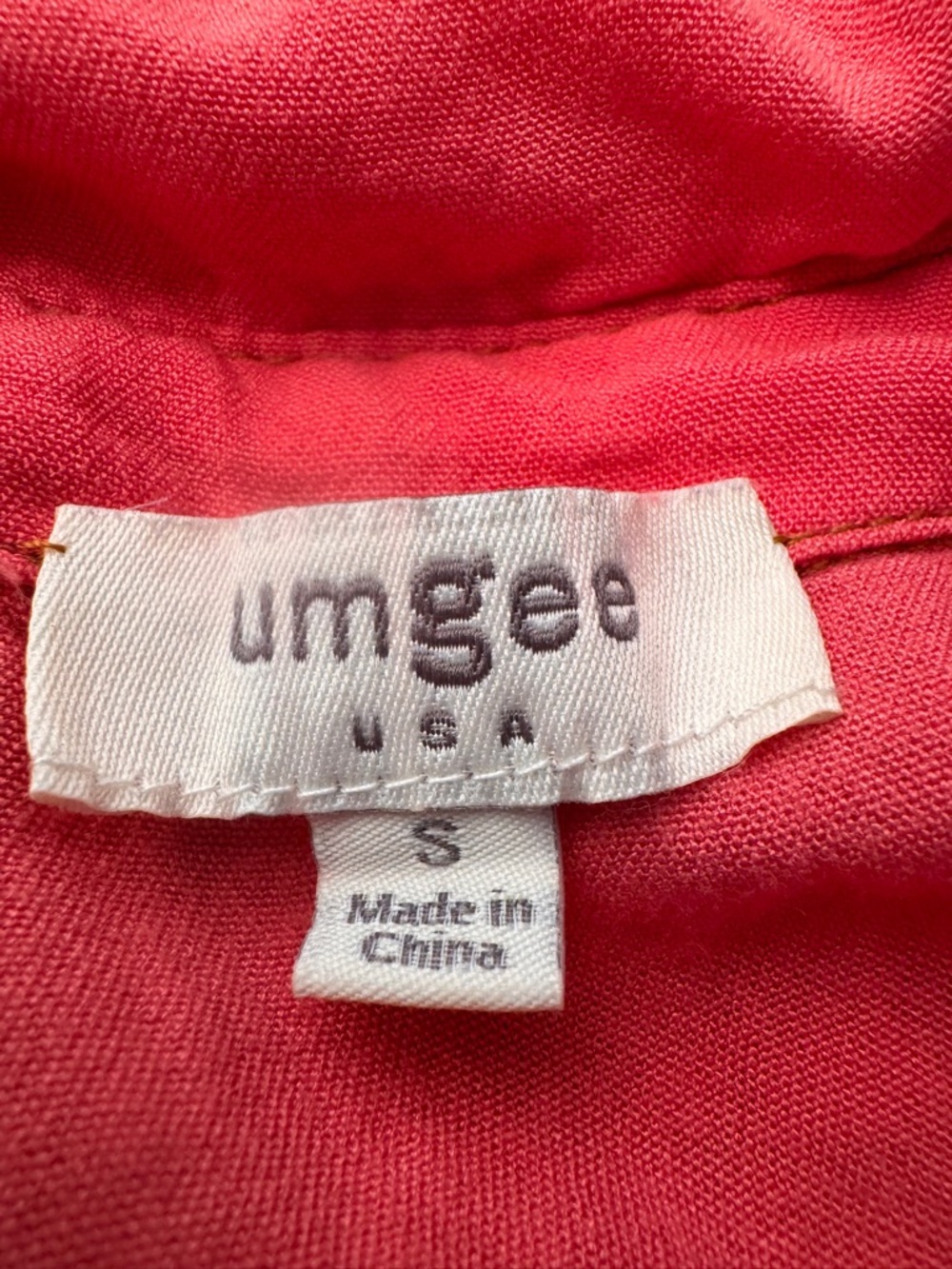Umgee Coral Button-Front Tiered Dress mineral wash collared neck raw hem Small - Picture 3 of 7